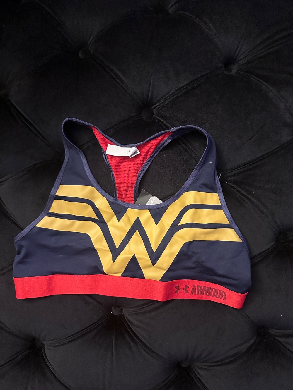 Under Armour Wonder Girls Navy & Gold Sports Bra